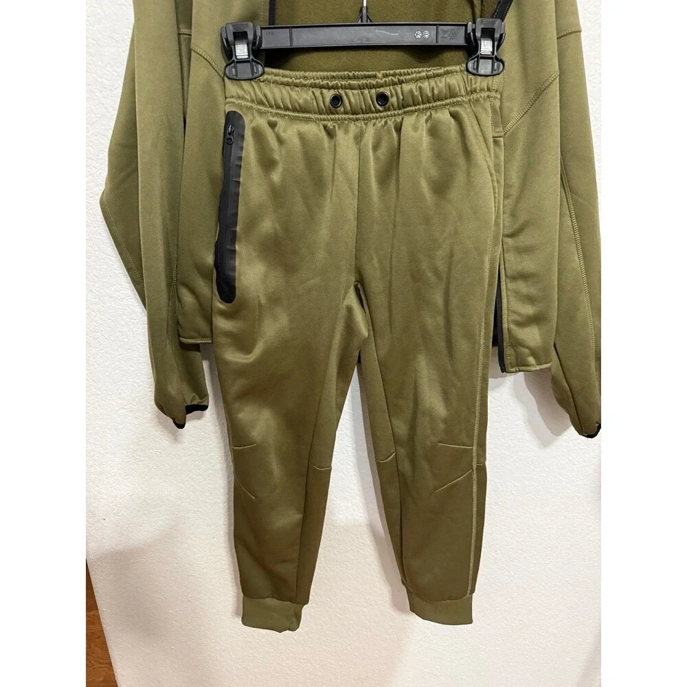 Silversilk Kids Tracksuit Set Size L 10yrs Olive Green Hoodie Jogger Pants